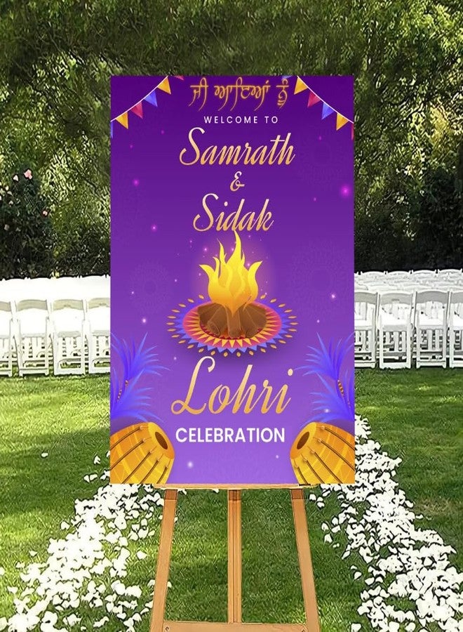 Theme My Party Lohri Party Welcome Board | Lohri Party Decorations for Punjabi Theme | Lohri Party Welcome Sign For Lohri Decoration - Image 1